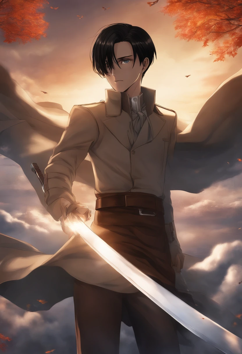 Levi Ackerman \(shingeki no kyojin\), Best Quality, ultra-detailliert, 1male people, Alone, Standing,