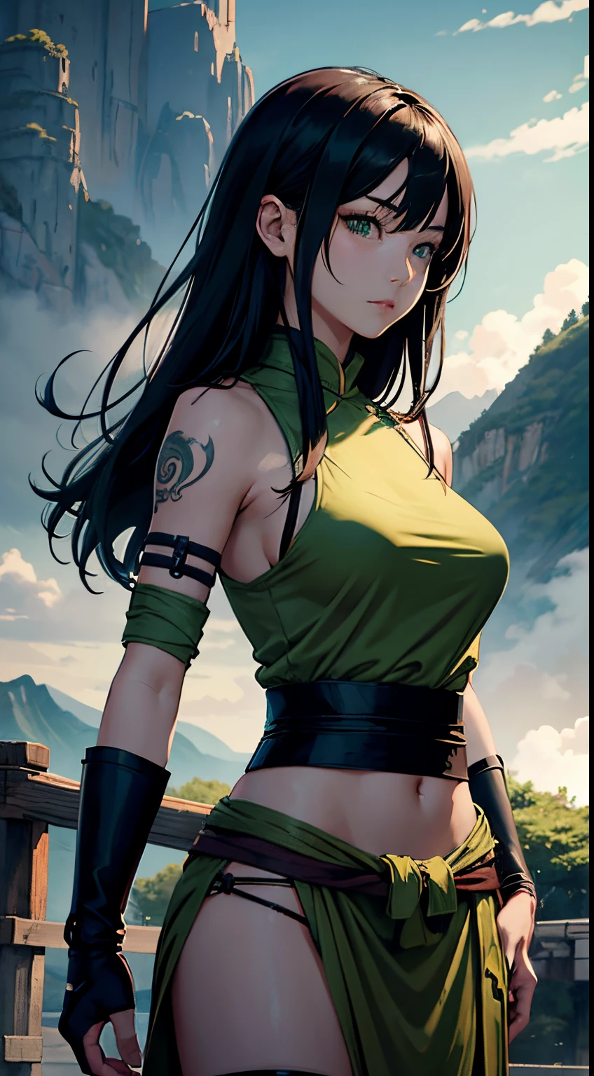 (Realistic, photo-Realistic:1.37),(8k, RAW Photos, Highest quality, masterpiece:1.2), cute, Ultra-detailed, 超High resolution, Kodak Vision Color, Filmed with an Arricam LT camera,Highest quality, sexy、Nipples are visible、Cleavage、Lively, 8K, High resolution, 1 girl, Escape, (Professional Lighting), (Portraiture:0.6), Moss-covered Japanese garden、bamboo forest、bamboo forestの中を駆け抜ける、moonlight、Japan House、Ninja House、ponytail、Black Hair, (Medium Hair),21 years old、slender、With an evil smile、With a shuriken、Japanese,Medium Hair、(RAW shooting, Photorealistic:1.5, 8k, Highest quality, masterpiece, 超High resolution), Ninja with weapon in hand, Slim female ninja holding a sharp dagger:1.3, Fight:1.2, beautifully、aesthetic, キュートでsexyな美女, Perfect Style:1.2, Wear an exquisite ring, Fair skin, Very beautiful face, A faint smile, (Wearing a turtleneck ninja outfit), Cowboy Shot, No mask, ninjitsu pose, Neon Light, ninjitsu style, Magic Light, Chakra Light, aura