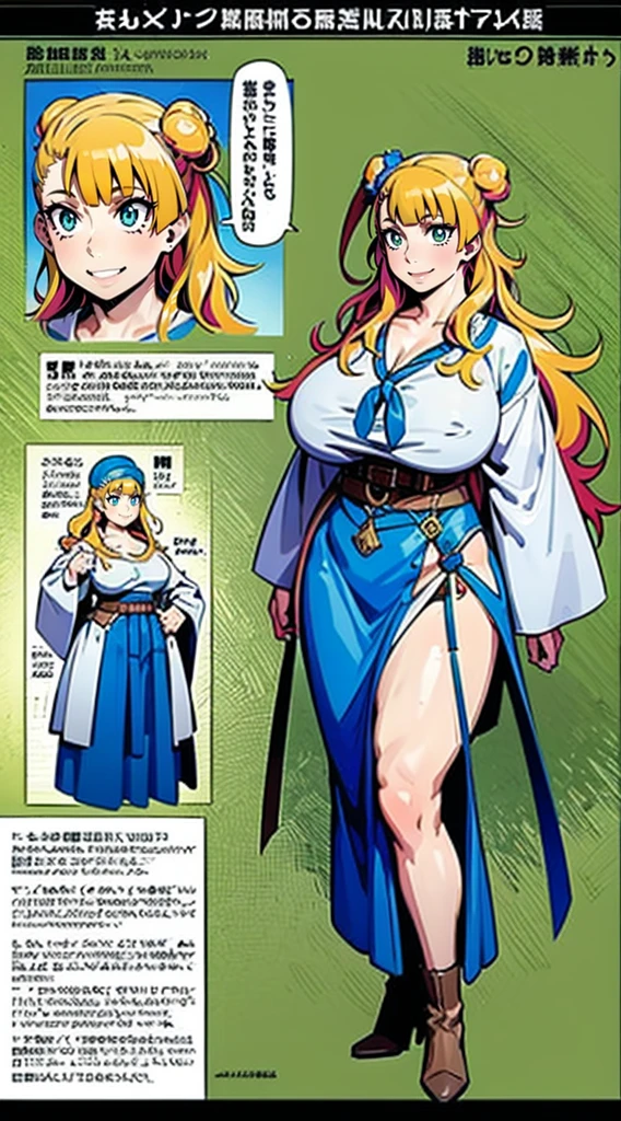 galko,1girl, solo, smile, full body, standing, long skirt, priestess, religious, holy, cute, blush, ,tall female, medieval clothing, white veil, tunic, long skirt,boots, huge brest, curvy,sexy, sensual, volouptouse, thicc, refsheet, jade green eyes