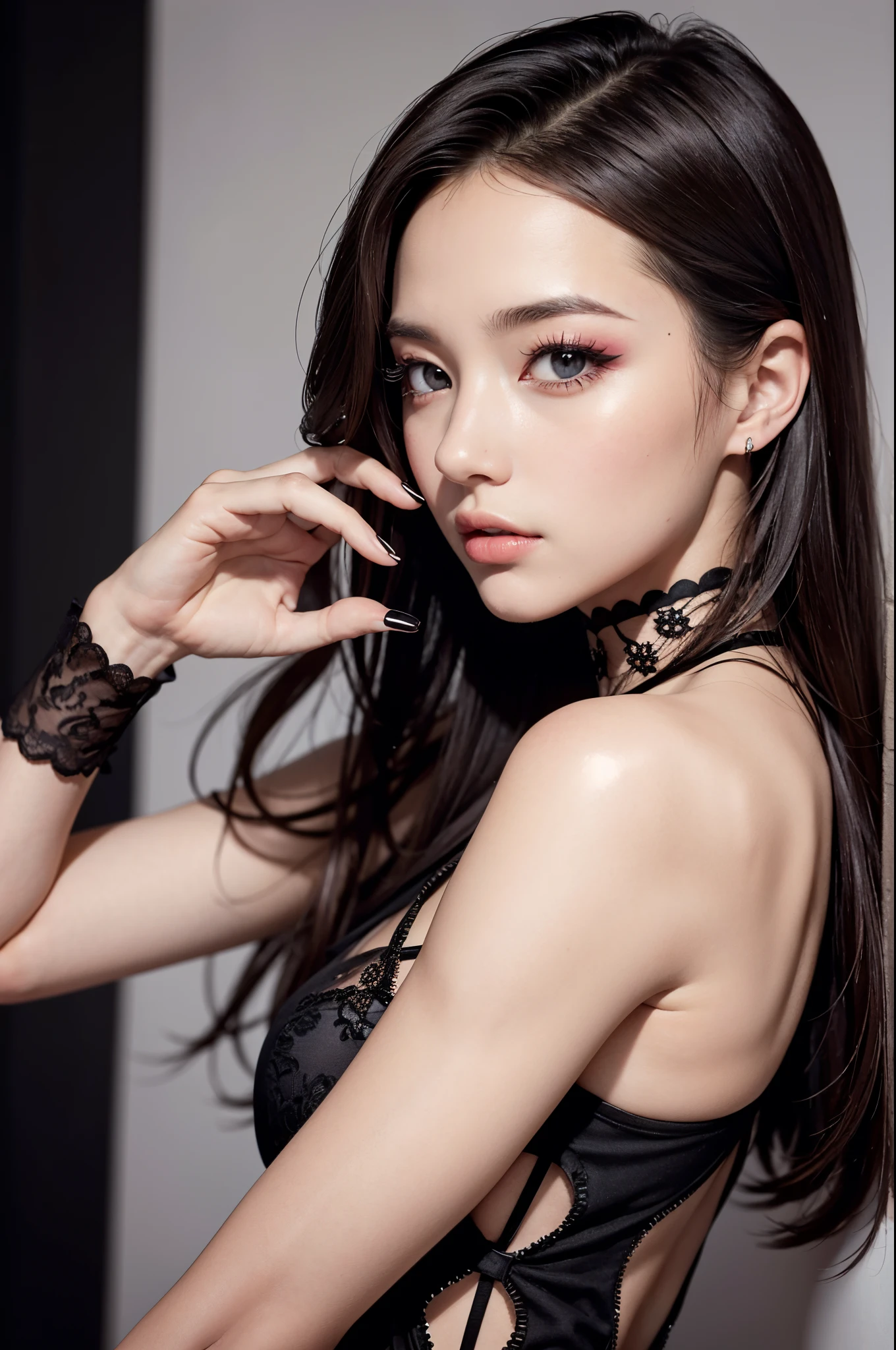 Pieckfinger, ((masutepiece)), Best Quality, 1girl in, eye shadow, Upper body, Portrait,