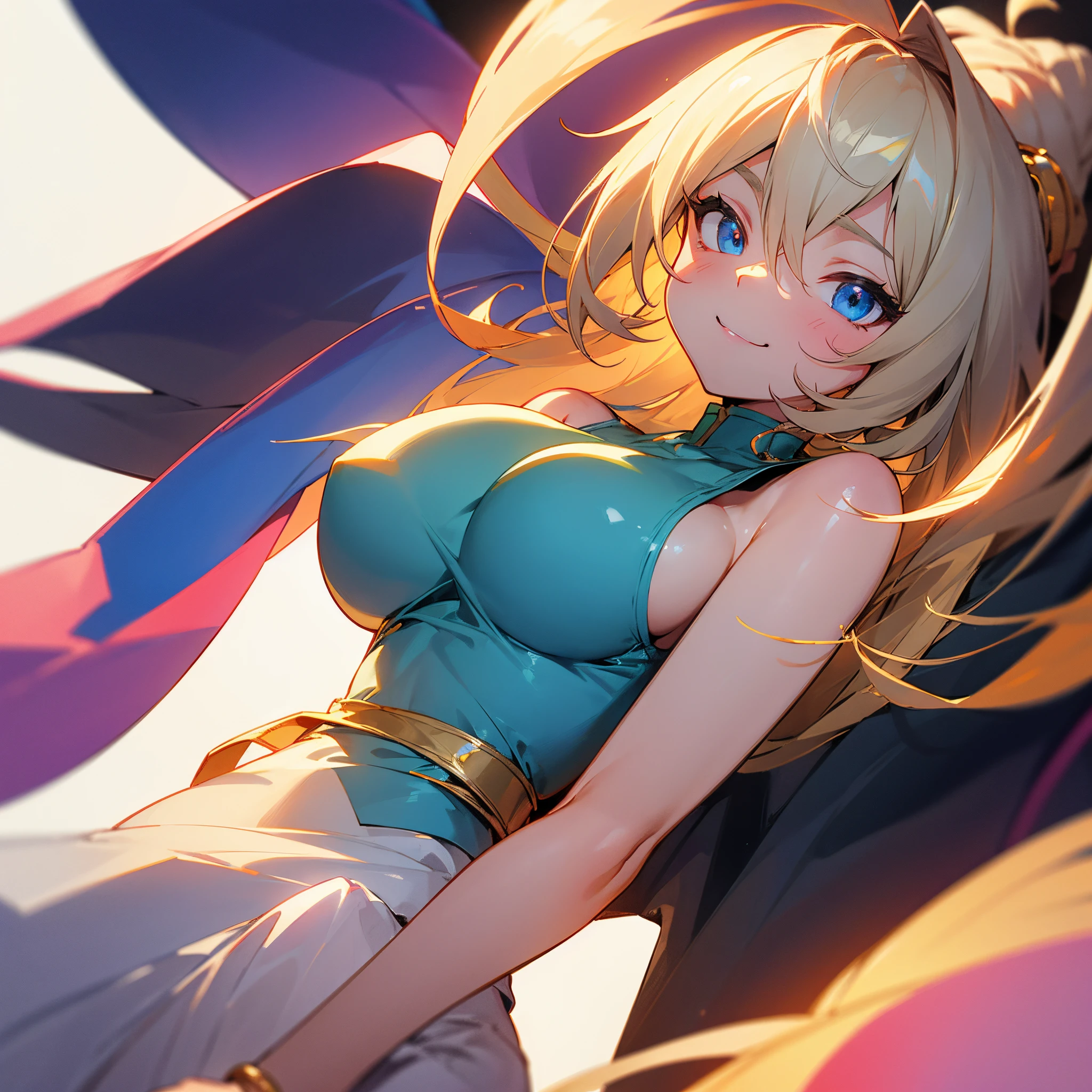 Dark Magician Girl、MKSKS style、(3 people:1.2)、(highly detailed back ground:1.0)、(highly detailed back ground:1.0)、masterpiece、top-quality、超A high resolution、in 8K、BREAK、(Silver and golden hair、Very long hair)、BREAK、Detailed clothing、Pale red tank top、Detailed skin、glowy skin、A detailed eye、Blue eyes、looking in camera、Burning cheeks、Laugh、Large breasts、BREAK、(Soap bubbles:1.2、rainbows、White background)、Daytime、dynamic ungle