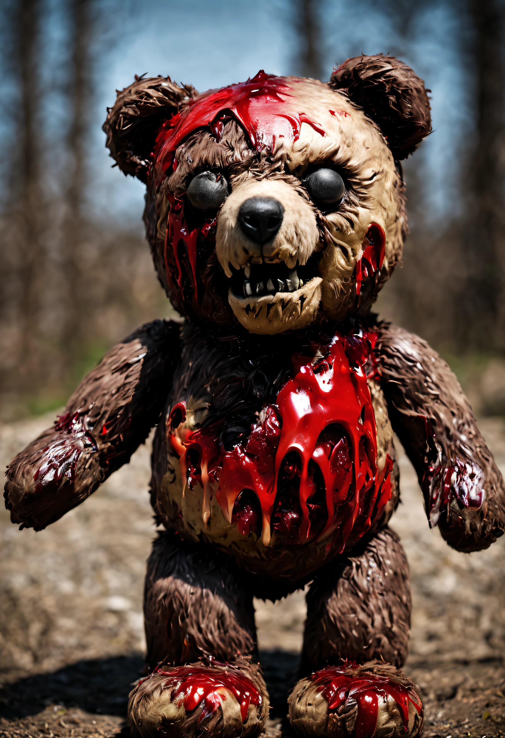 An horror zombified teddy bear