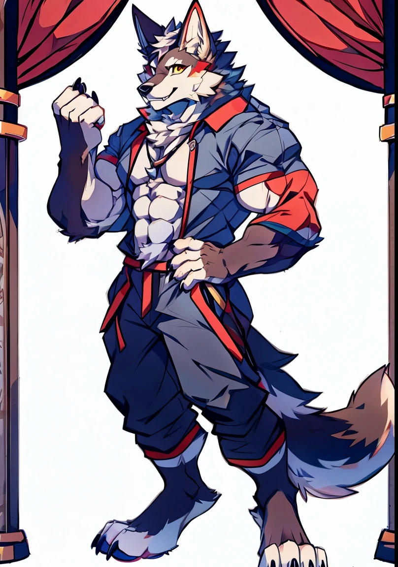 The only person,Wolf head,Wolf Tail,Male,Muscle tissue,sexy blue ears,Blue Hair,Hairy arms,Hair on legs,The whole body is covered with gray fur, White,black socks,red collar,Stroke,sit on the floor,Abdominal muscles,Topless,stronger,male,not wearing clothes,No pants,The lower limbs of the beast ,Big Tail,Hairy chest and genitals,He used his hands to lift his genitals higher,genitals,Claw,Paws in the mud,Barefoot,No shoes,Possessing the feet of a beast,Stepping in the mud in the mire,In the mud, in the farmer's mud,In the mire,Wearing a collar around the neck,He was tied with a rope and squatted like a dog in the field.,sit on the floor like a dog