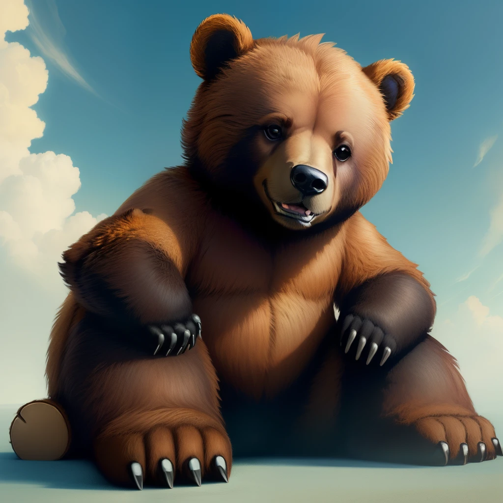 A brown cartoon bear,Pretty cute