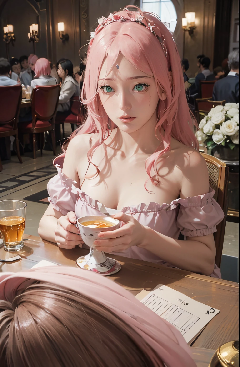 make more realistic like haruno sakura from naruto and high quality