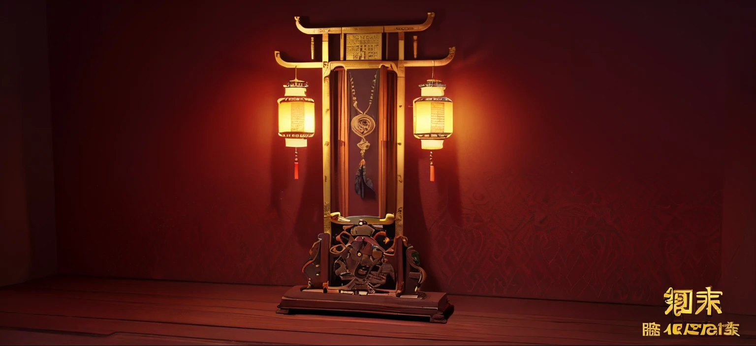 there is a clock,There are two lights on it,There is also a coat rack, ancient chinese ornate, carved marble texture silk cloth, Chinese, warm lantern lighting, ancient china art style, Width 7 6 8, Chinese traditional, CG Trader, Standing lamps are luxurious, Detailed scenery – width 672, asian interior decoration, lamp lights ( ( ( armchair ) ) ) )