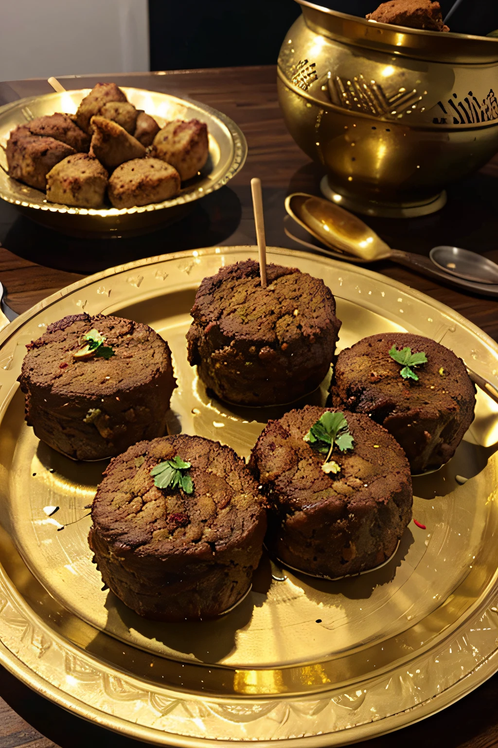 Galawati Kabab From Lucknow in a Golden Plate