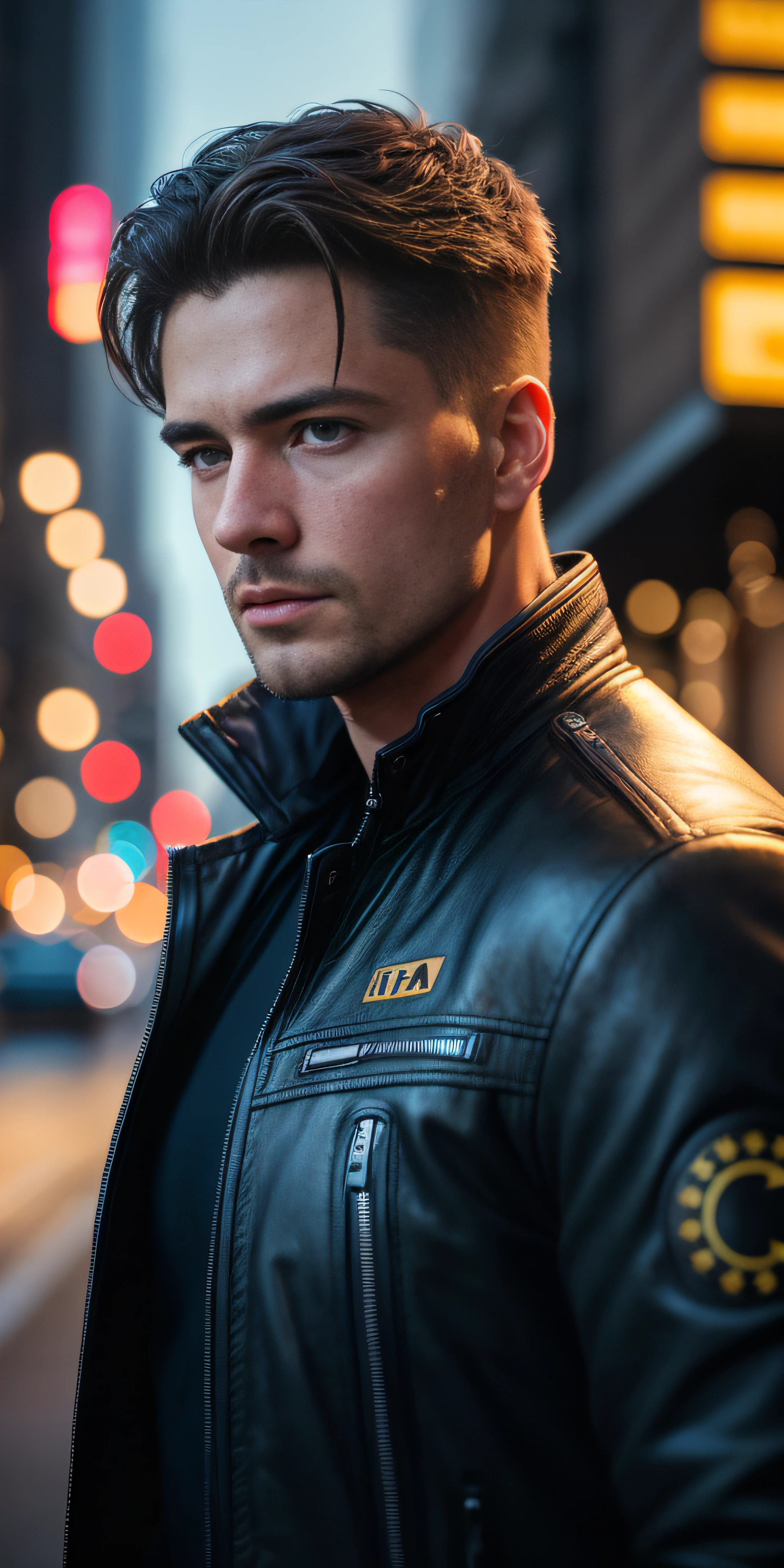 Handsome European guy, in the city, photo-realistic, photo, tmasterpiece, realisti, 真实感, photo realism, High contrast, photorealistic digital art. Тренды Artstation 8k HD. Realistic detail in high resolution., Detailed, skin texture, hyper-detalied, realistic skin texture, beste-Qualit, extra high resolution, (photo-realistic: 1.4),, hight resolution, Detailed, RAW photo, abrupt repetition, Nikon D850 Camera Roll. 4 Kodak Portra 400 F1 lens..6 Rich colors, hyper realistic texture, dramatic lighting, UnrealEngine trend in Artstation Cinestill 800,