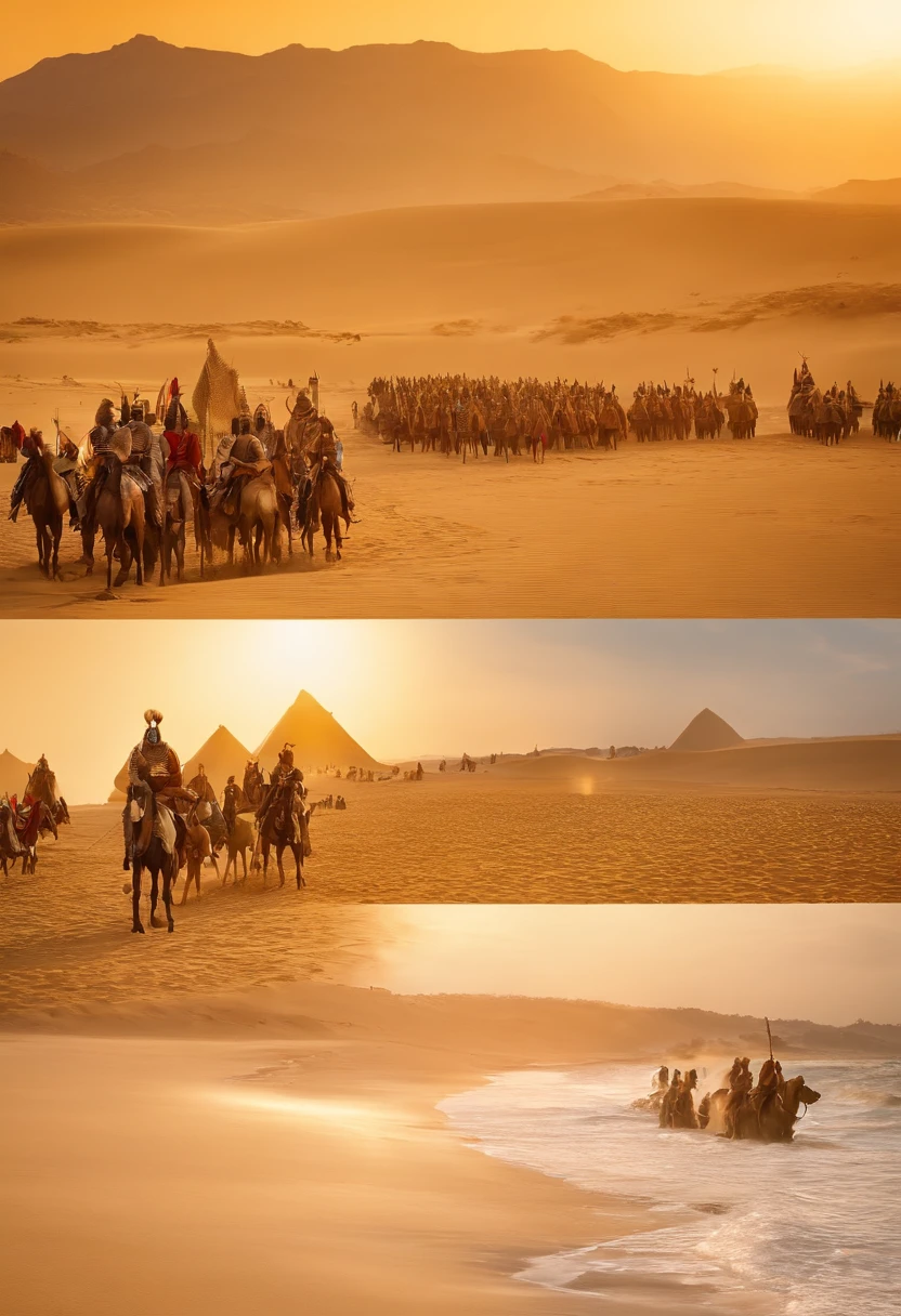 Pharaoh'troop、A large army is approaching、On the beach