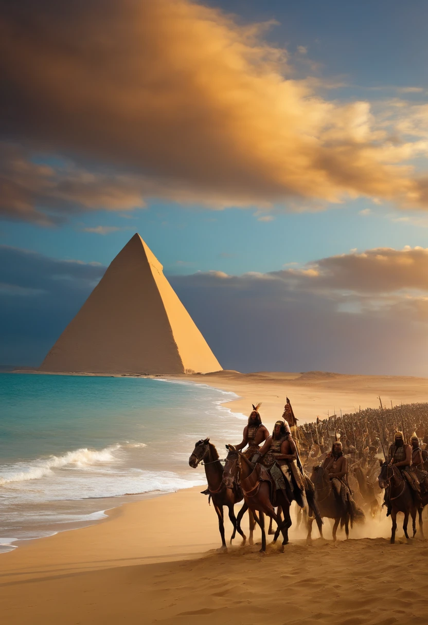 Pharaoh'troop、A large army is approaching、On the beach