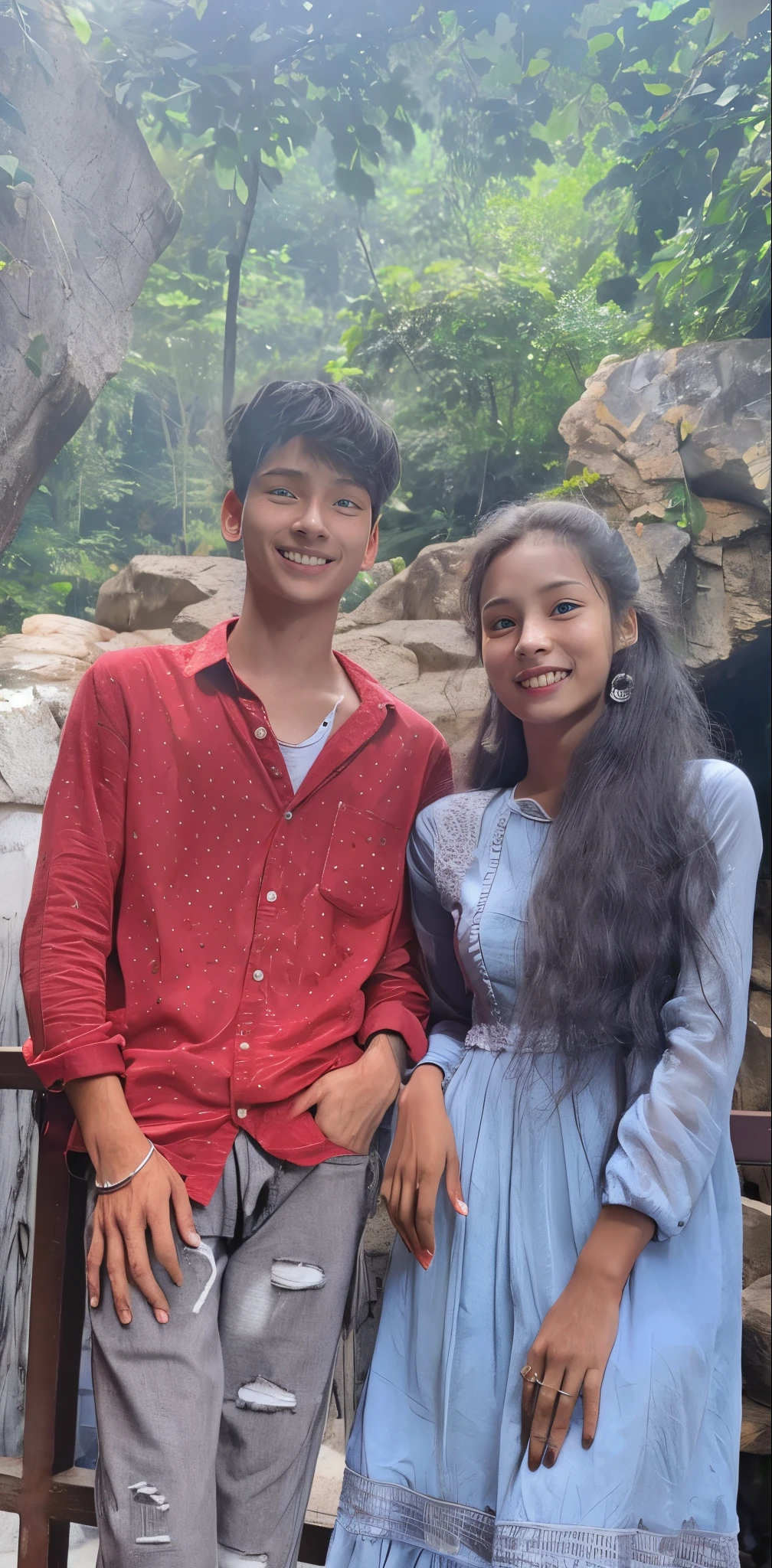 boy and girl realistic ultra with 4k quality faces anime