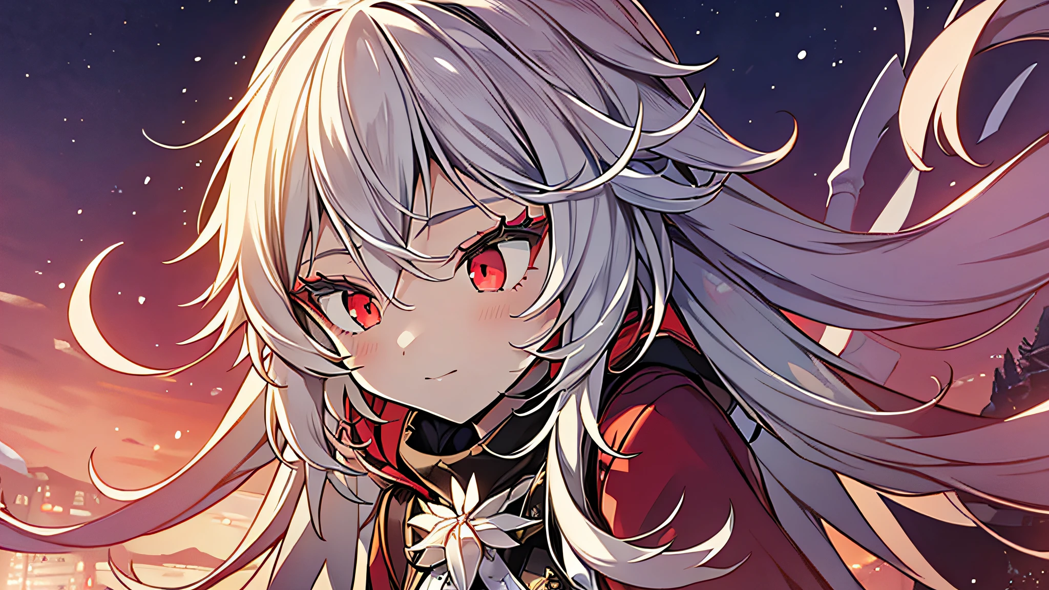 (Best quality at best,4K,8K,A high resolution,tmasterpiece:1.2),ultra - detailed,(actual,realisticlying,Photorealistic:1.37),1个Giant Breast Girl,red eyes,wearing a red hoodie,城市,Snow in winter,the night,absurd res,A high resolution, Super sharp, 8K, tmasterpiece, looking at viewert, fanciful, magical, snow-capped roofs, The cold breath rises, Illuminated street lights, Ethereal atmosphere, It's like a dream, serene, quiet street, Distant city skyline, Soft snowflakes fall, Intricate details on girl's face and clothing, Delicate snowflakes on eyelashes, Mysterious Expression, attractive beautiful, captivatinggaze, snow covered trees, Blurred lights in the background, Vibrant red contrasts with white snow, Mesmerizing scene, evoke a sense of wonder and magic.