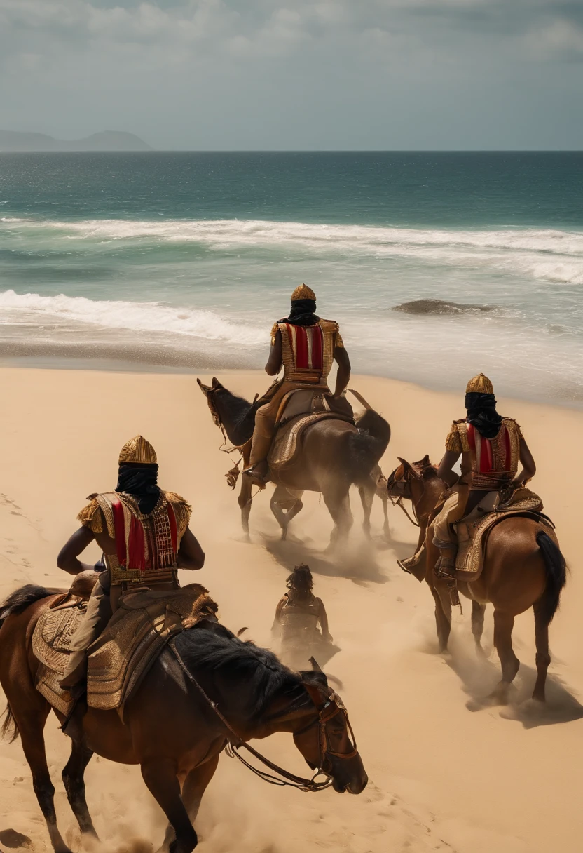 Pharaoh&#39;troop、Horseback riding team、tank 、A large army is approaching、On the beach