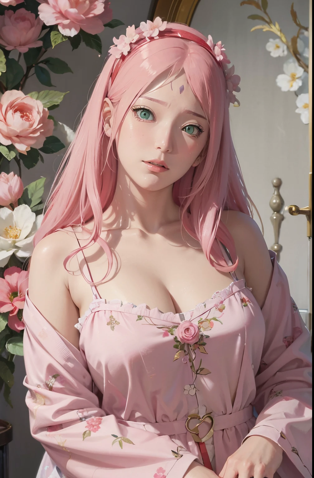 make like haruno sakura and more realistic and high quality