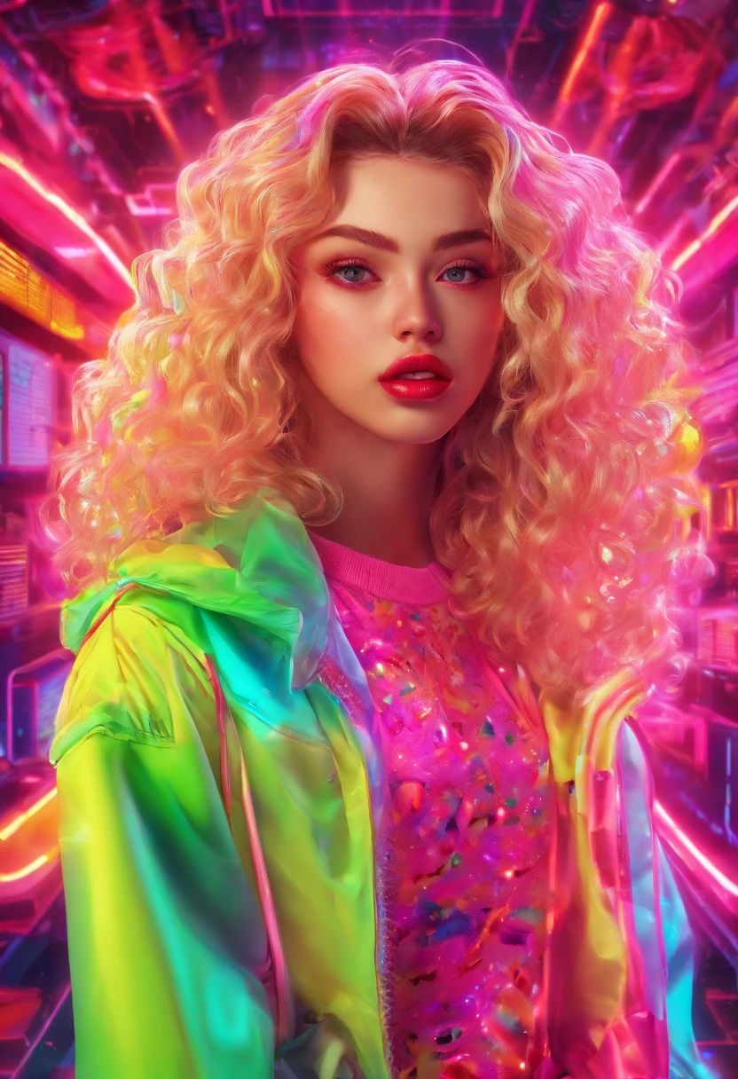 Uma mulher jovem e bonita, blonde hair that falls gently in waves up to the shoulders, altura mediana, olhos grandes e verdes, pele clara, she's in her pyjamas, ela esta em sua cama, fazendo cuidados com a pela antes de dormir, The environment is illuminated with lights of warm and pleasant colors making your hair shine, seu semblante esta naturalmente sereno, lips with red lipstick, Textura 8K, altamente detalhados, realista, soft Cinematic Light, HDR, sharp fokus, obra-prima, fotorrealista, fotografia premiada, Canon EOS R5, 35 mm