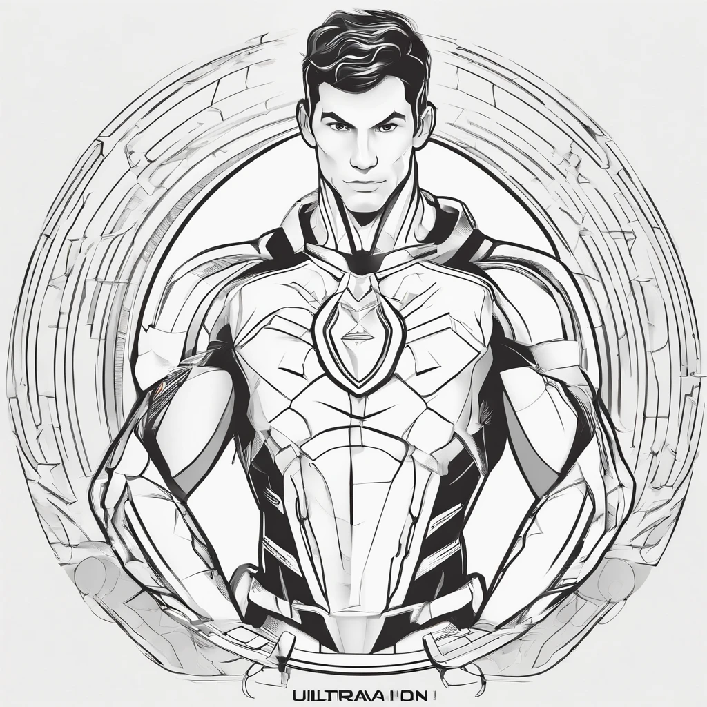 [ Amazing Cleavage | astounding | Exquisite ]Ultraman avatar ， （Best quality at best， tmasterpiece）， 1人， looking at viewert， face guard ， Story background， Upper part of the body， Contemporary，Ultraman Tiga costume。[Black and white line drawing]