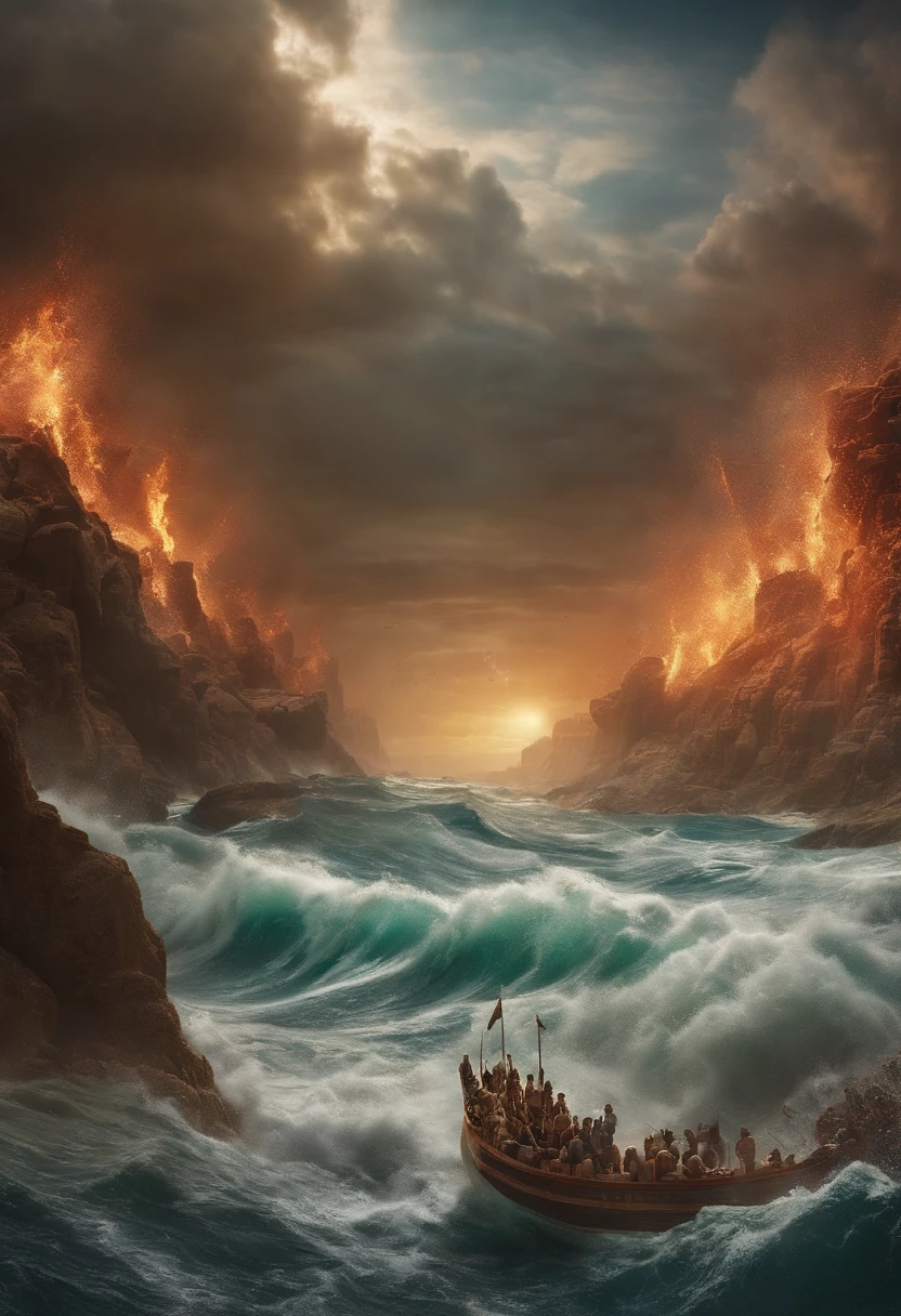 Swallowed by tsunamis left and right、Pharaoh&#39;s army、caught in a tsunami、Pharaoh&#39;s army annihilated