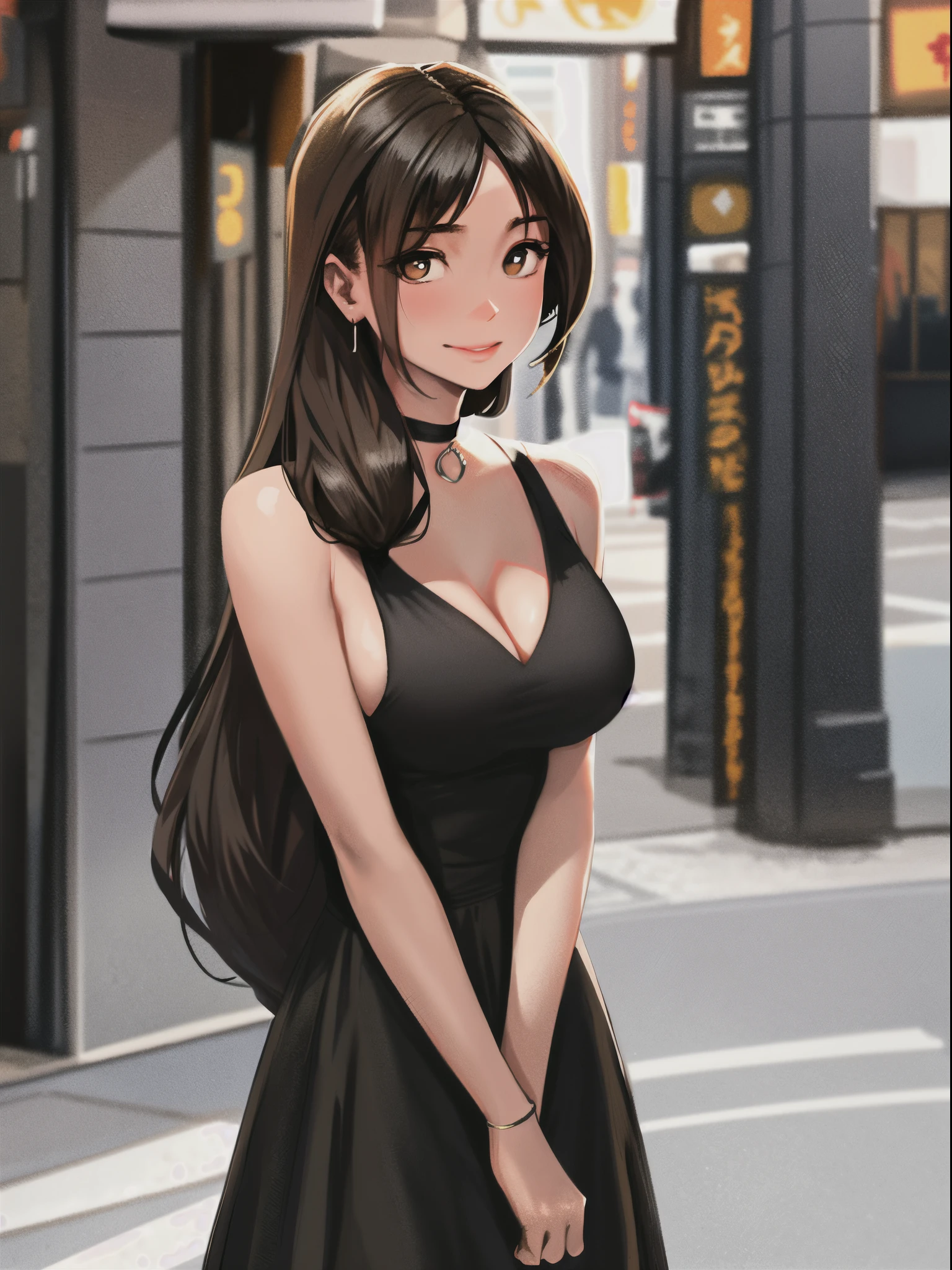 identical， 1个Giant Breast Girl， standing back， exposed bare shoulders， 黑The eye， dark circles， Brown hair， ear nipple ring， jewely， Open lips， Long gray hair， looking at viewert， back to look back， choker necklace， cropped shoulders， Lips ajar， sporty attire， day， depth of fields， 独奏， （（tmasterpiece））（（You may be a one-man world，But you can also be a world of people，paradox，Adrian Genius，jenny saville，edward hopper，（RAW photogr，Best quality）（A girl with artistic temperament：1.2）（フォトリアリスティック，Shoot real：1.3），Extremely Delicately Beautiful，Amazing Cleavage，finely detailled， tmasterpiece，hyper-detailing，A high resolution，Best Best Illustration，复杂，depth of fields，1个Giant Breast Girl，（long leges：1.4），Long gray hair，messy  hair，Fat girl，（（gentlesoftlighting：1.4））），（pale-skinned：1.4），（Smile shyly），（Movie Angle），lock focus，volume fog，8k ultra high definition，digital SLR camera，high high quality，（filmgrain：1.4），富士XT3，（looking at viewert）