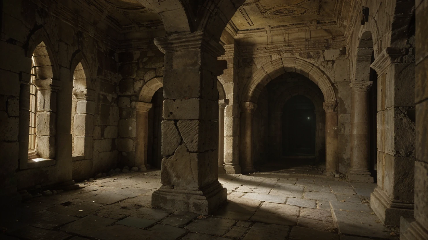 "(best quality,highres,realistic),dark ambiance,old writing,acient grece,aged parchment,crumbling stone walls,ancient ruins,mysterious shadows,golden candlelight,mythical creatures,detailed illustrations,ephemeral atmosphere,dusty scrolls,mythological figures,vivid mythology,enchanted world,lost secrets,mythical artifacts,majestic temples,weathered statues,secretive inscriptions,sacred symbols,ancient prophecies,forgotten knowledge,mystical aura"