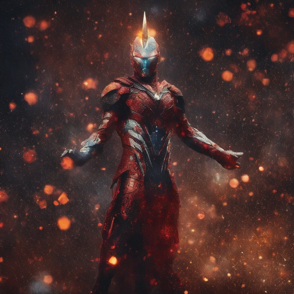 [ Amazing | astounding | delicated ] Ultraman&#39;s portrait ，[Visually inspect the audience] （Best quality， tmasterpiece）， 1人，combat scene， City smoke background，（Clear and complex lines）[dot paper effect]，Ultra-clear image quality，32K，long-focus。
