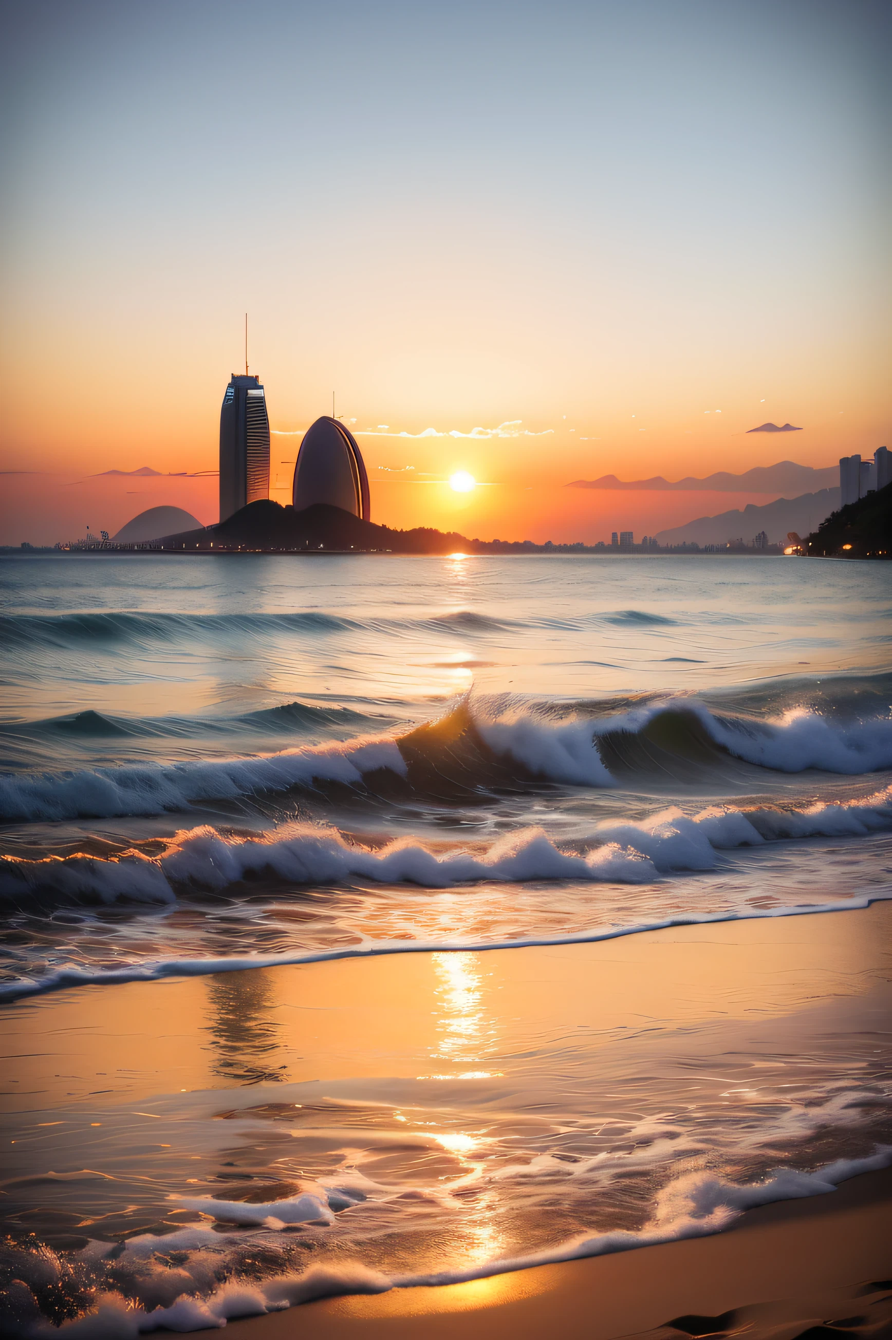 Realistic, Ultra HD |,  alta qualidade, cobertura, beach, por do sol, rio de janeiro, zona sul