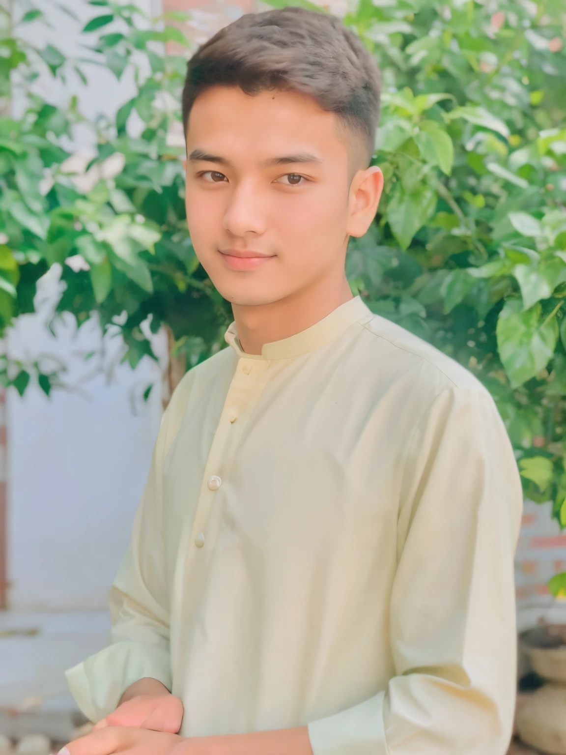 arafed boy in a green shirt standing in front of a tree, khyzyl saleem, riyahd cassiem, around 1 9 years old, profile picture 1024px, ash thorp khyzyl saleem, very very low quality picture, kyza saleem, reyyan, very clear picture, old picture, sayem reza