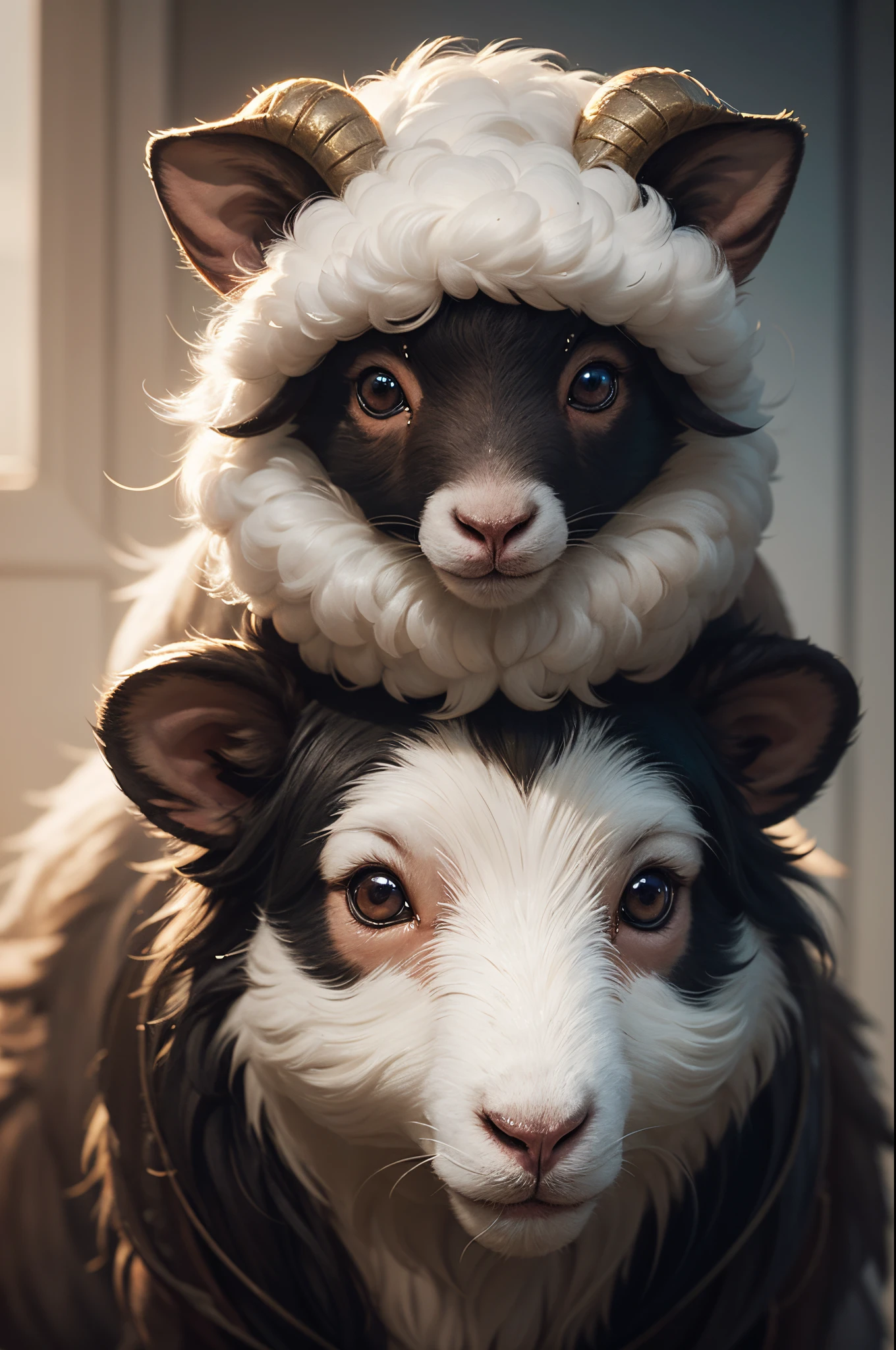 8K,white sheep(cute and adorable), Adorable Digital Painting, furry fantasy art, super detailed fantasy characters, children's art in artstation, wlop and ross tran, realistic fantasy render, Artstation contest winner, wojtek fus, wlop art, marmoset render, furry character portrait, wlop |, inspired by WLOP,beast