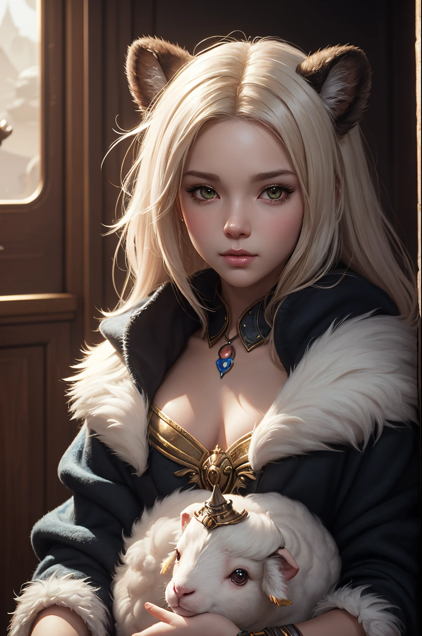 8K,white sheep(cute and adorable), Adorable Digital Painting, furry fantasy art, super detailed fantasy characters, children's art in artstation, wlop and ross tran, realistic fantasy render, Artstation contest winner, wojtek fus, wlop art, marmoset render, furry character portrait, wlop |, inspired by WLOP,beast