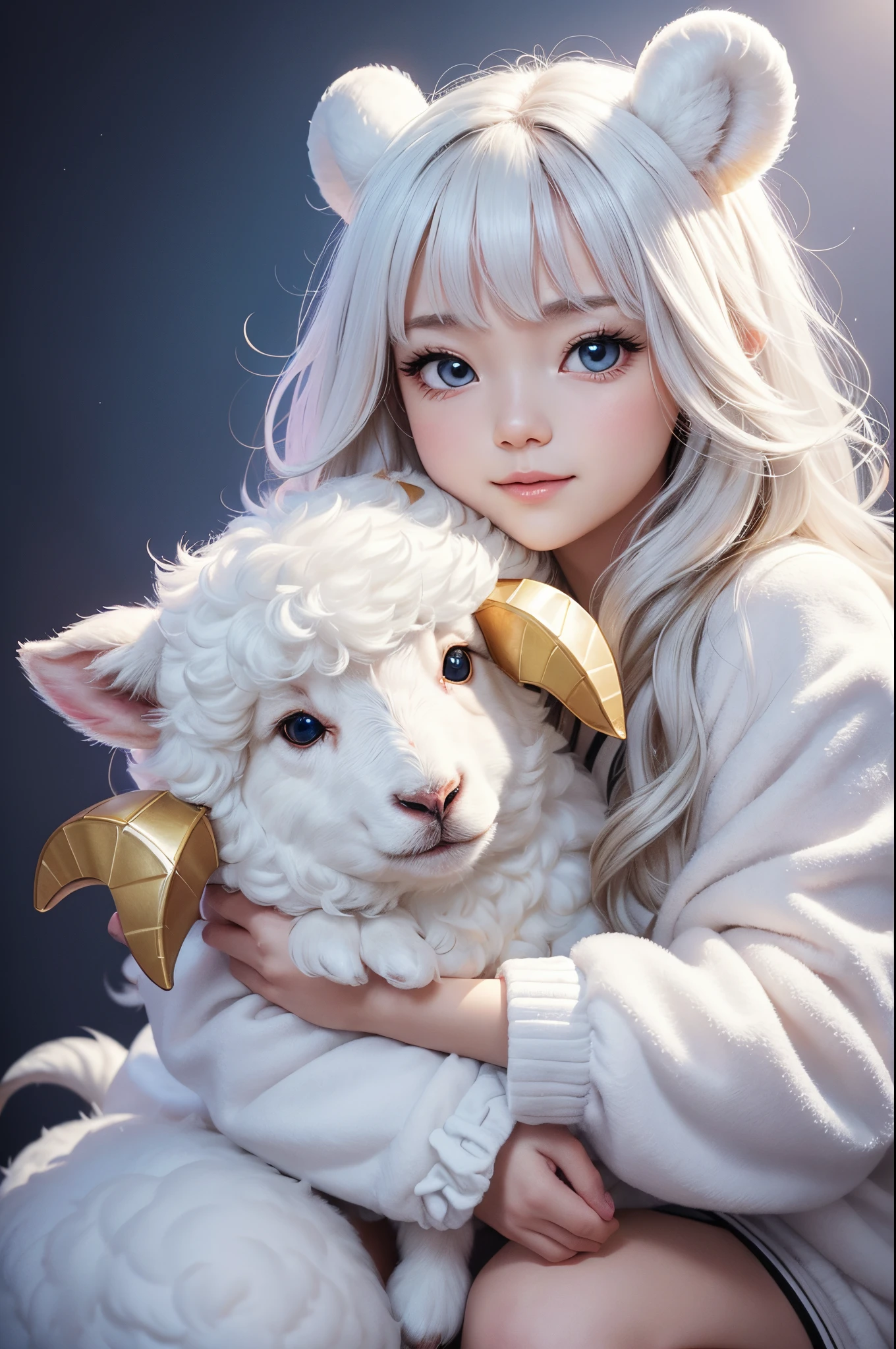 8K,Cute little surreal pure white sheep with golden eyes wearing a rough costume、Chibi、Adorable and fluffy、Stand on two legs,Logo Design、comic strip、cinematic lighting effect、A charming、3D Vector Art、Cute and quirky、Fantasyart、bokeh dof、handdraw、digitial painting、Soft lighting、Isometric style、4K resolution、photo realistic render、Highly detailed clean、Vector image、A photorealistic masterpiece、professional photograpy、Simple space background、Flat white background、 isometry、vivid vector,