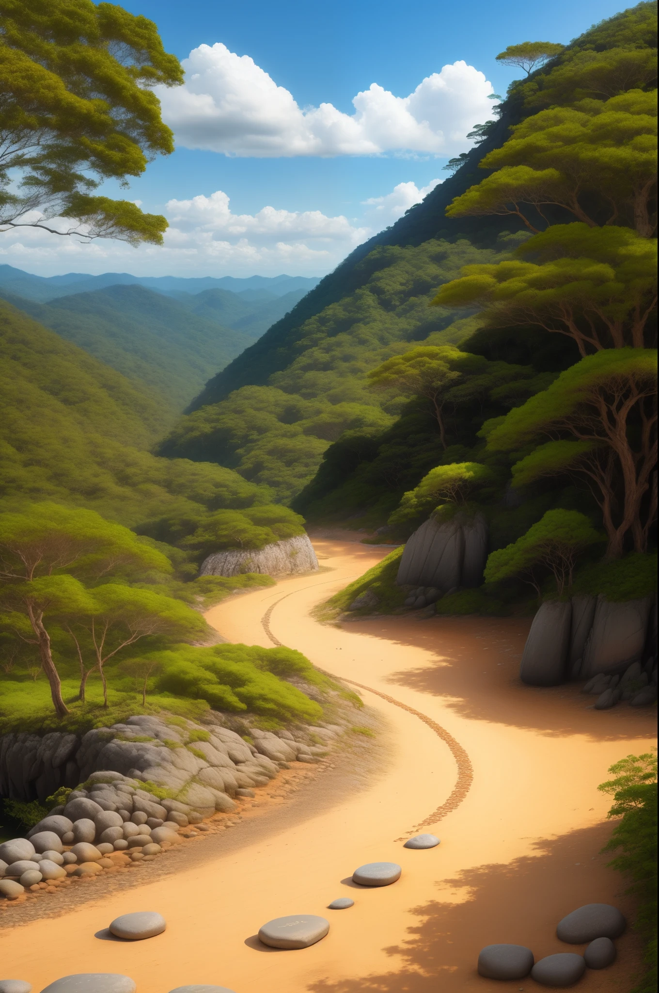 Pedras preciosas em trilha na natureza