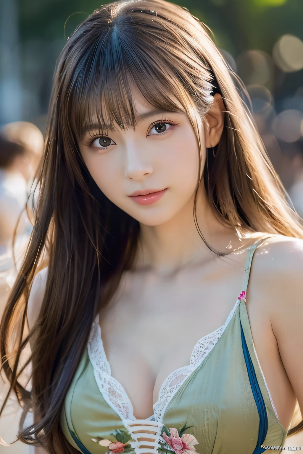 Focus on people。Create and express the best shining composition of the person in a realistic way。((masterpiece))、(((top-quality)))、((ultra-detailliert))、(A hyper-realistic)、(highly detailed CGillustration)、(extremely delicate and beautiful)、Girl a masterpiece、top-quality、Realistic skin feeling、Realistic fabric、We will introduce a realist illustration focusing on the center front of girls with realistic and ultra-detailed eyes.。This is the absolute rule, and the following sentence expresses the image quality。 The greatest painter in human history meets an unparalleled beauty、It is the greatest masterpiece in the history of the Inuiku Ichigo, which depicts the most beautiful figure of a lifetime.。 Create stunning anime artwork that is currently trending on seaStation、Introducing exquisite beauty and seductive aesthetics。