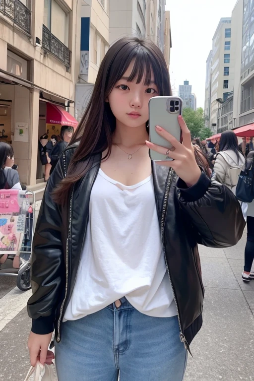 Take a selfie、18year old、girl with、Group of 2