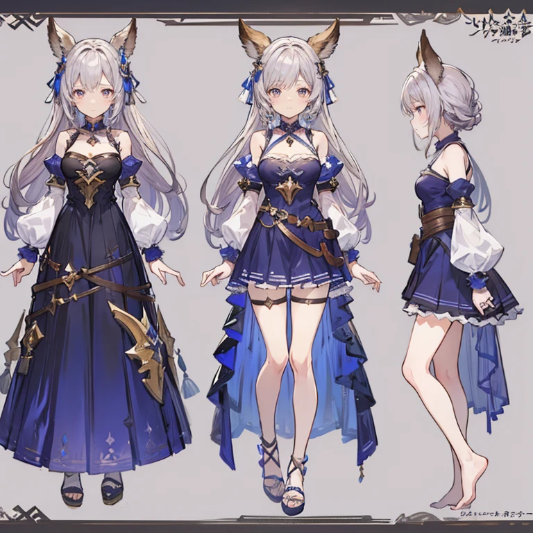 CharacterDesignSheet、Dressed in a dress、girl with、active、Granblue Fantasy