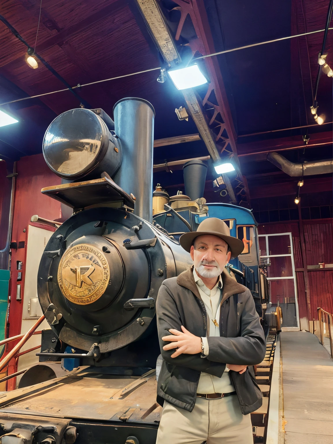 Man next to a locomotive