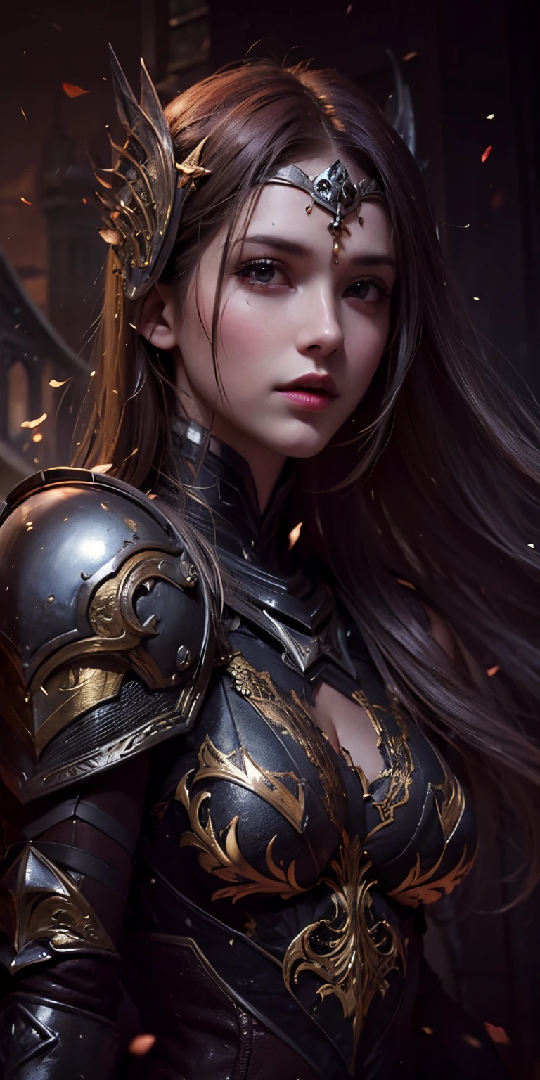 Beauty girl in darker full armor