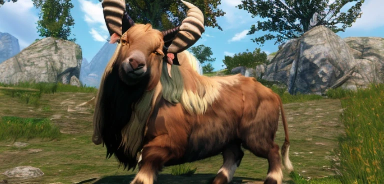 There is a goat with long horns standing in the field, male centaur centaur chimera, Roaring Mutant Goat Monster, a minotaur wolf, tauren, Giant horns, large horned tail, Giant horns, Big horns, horned long tail, Manbear Pig, Goat body, Hybrid animals, satyr, Animal Horn, Impressive horns, Gawr Gura