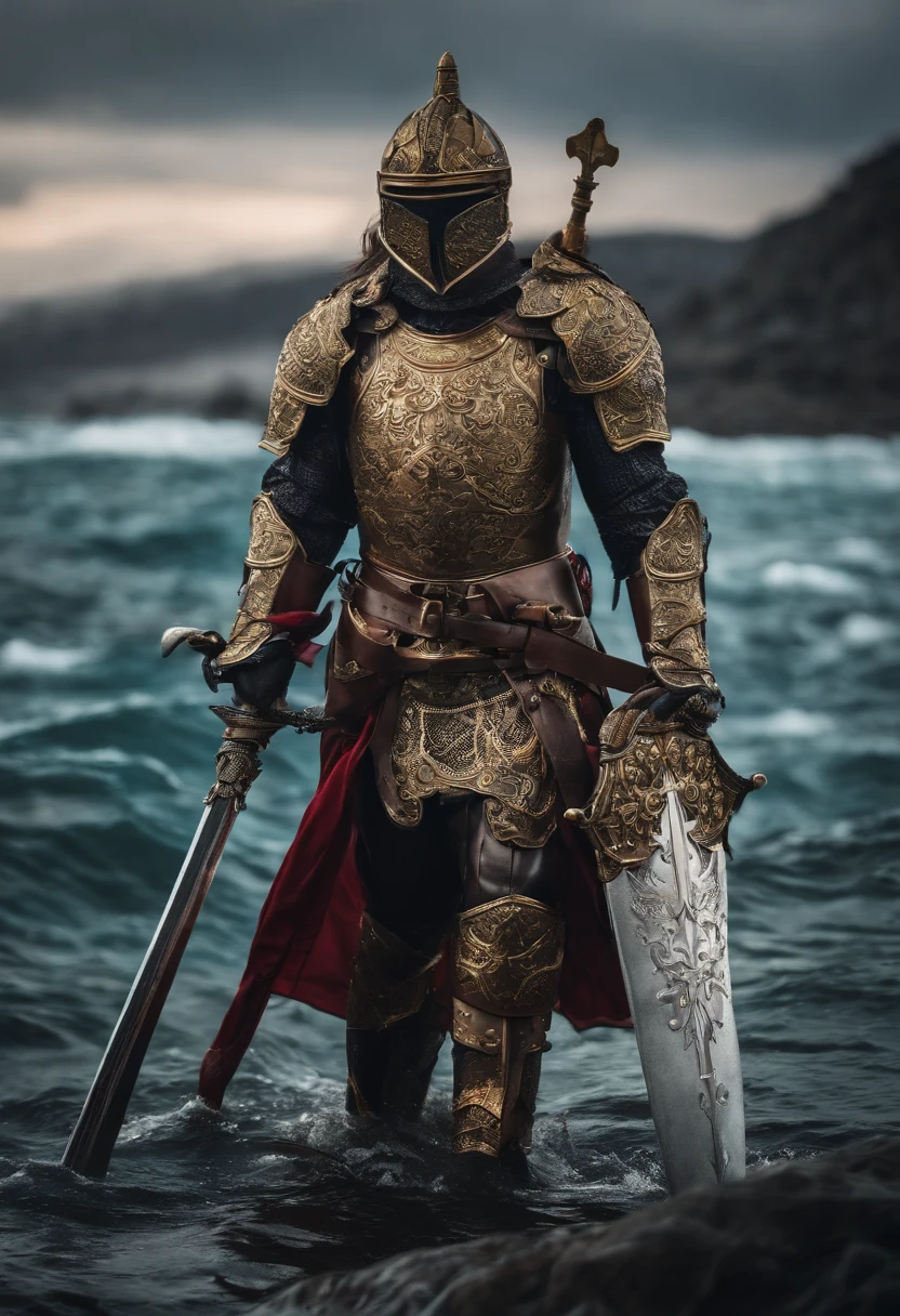 Armor floating in the sea、harness、The sword、Armor floating in the sea、harness、The sword、floating in the sea、Armor、harness、The sword、wheels、wheels