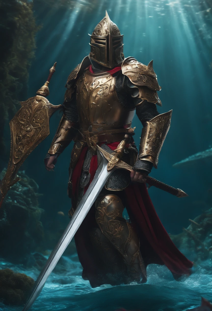 Armor floating in the sea、harness、The sword、Armor floating in the sea、harness、The sword、floating in the sea、Armor、harness、The sword、wheels、wheels
