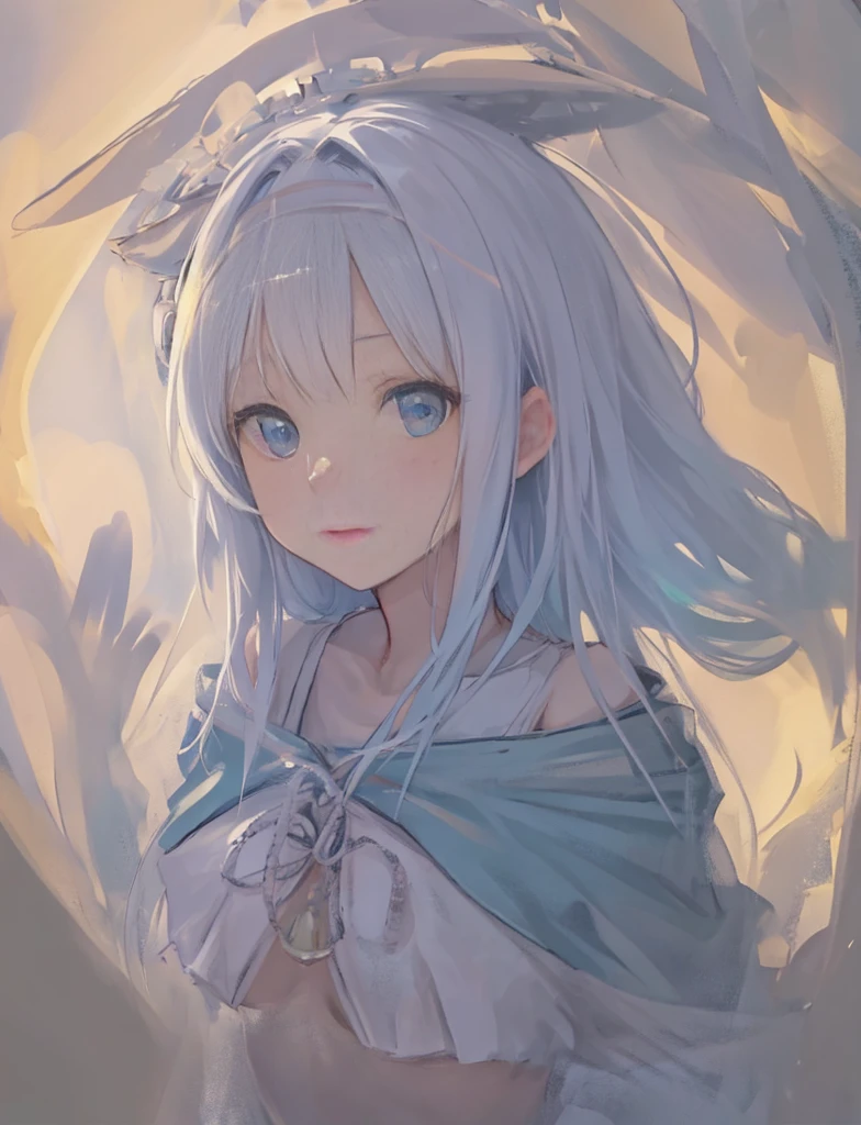 ((Above the shoulder,facial closeups)), Bigboobs, looking at viewert, ultra-realistic realism, Ghibli-style colors, Ghibli-style colors, japanese manga, Standing Picture, angle of view, foreshortening, foreshortening, 8K, super detailing,All women have big breasts,Endless realism, cellshading,,character sheets, reference sheet, Standing Picture, 8K, super detailing, 1080p, Women's HD,femele, 16k, A high resolution, Best quality, high high quality, Anatomically correct, tmasterpiece, Acura, hyper HD,as elegant as a swan,unreal-engine, Ghibli-style colors, japanese manga, Standing Picture, angle of view,battle armor,ssee-through,Lace skirt,silber hair,ssmile