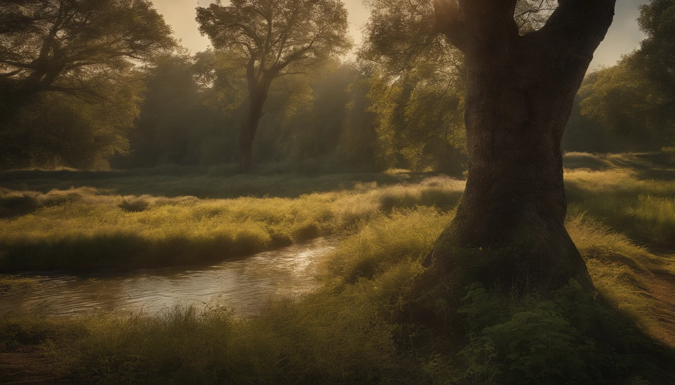 16k, Massive details, ((Complex details))) ciel immense,field of many trees intertwined in the trunks,Ciel incroyable,Niveau 15,surface rocheuse, (photoreallistic), art (((Claude Lorrain))), J.r. Tolkien Type [mise au point nette], (Hdr), (8k), (gigapixels), (Masterpiece)