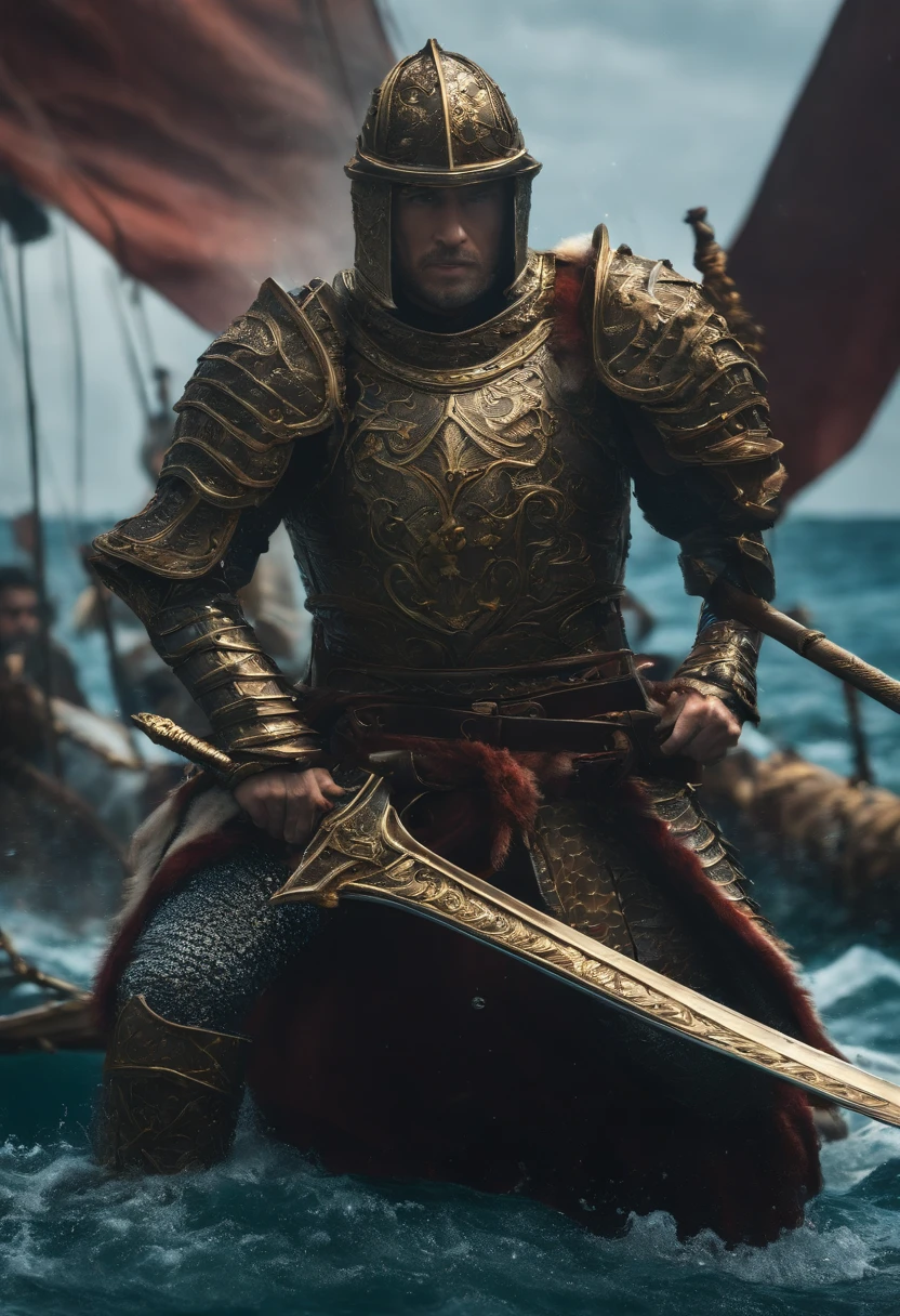 armor sinking into the sea、The sword、armor floating in the sea、The sword、Sinking into the sea、s Armor、The sword、wheels、wheels、a person、person sinking to the bottom of the sea、Armor、The sword