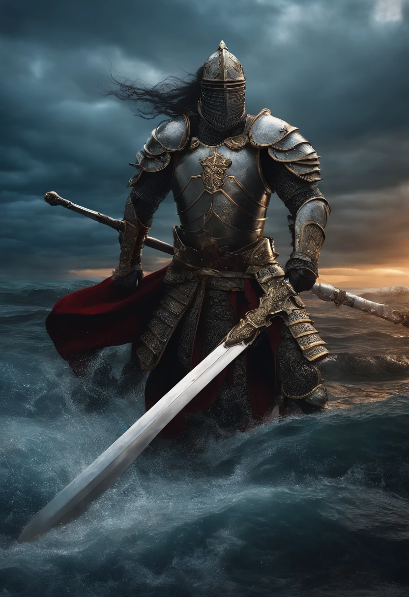 armor sinking into the sea、The sword、armor floating in the sea、The sword、Sinking into the sea、s Armor、The sword、wheels、wheels、a person、person sinking to the bottom of the sea、Armor、The sword