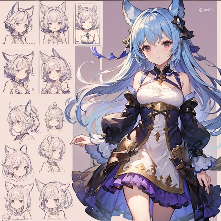 CharacterDesignSheet、Dressed in a dress、girl with、Active、Granblue Fantasy