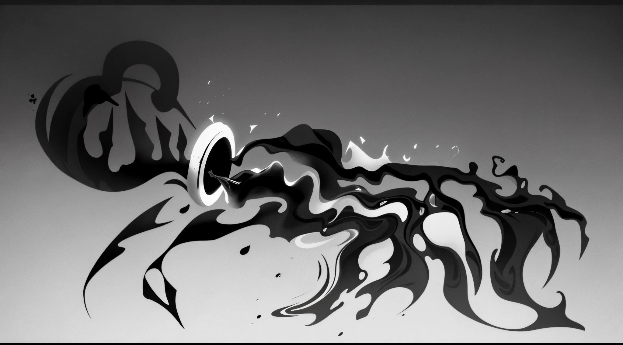 ((vector)), ((logo)), ((illustration)) black and white 2d line illustration of a alabaster vase pouring liquid, featured on pixabay, brush lines, ink splash, black ink outline, pouring, stylized silhouette, hokusai, ink outline, dark ink, potion, logo, liquified, old school tattoo, white background, high contrast illustration, liquid smoke, black ink illustration, Conceptual art, best quality