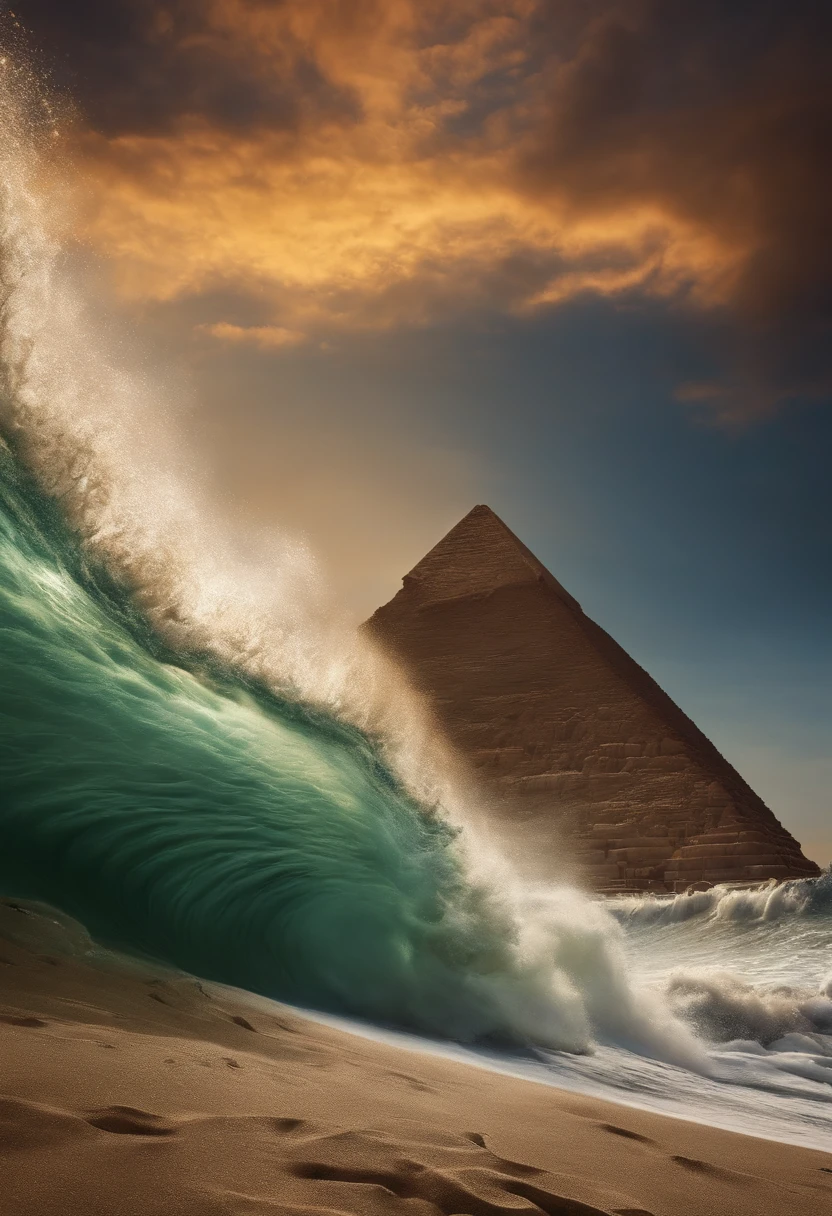 Egyptians swallowed by tsunami、Pharaoh swallowed by tsunami