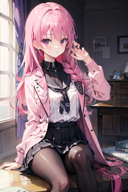 mitsukasa ayas,校服,jaket,The shirt,lacepantyhose, A high resolution, absurd res,