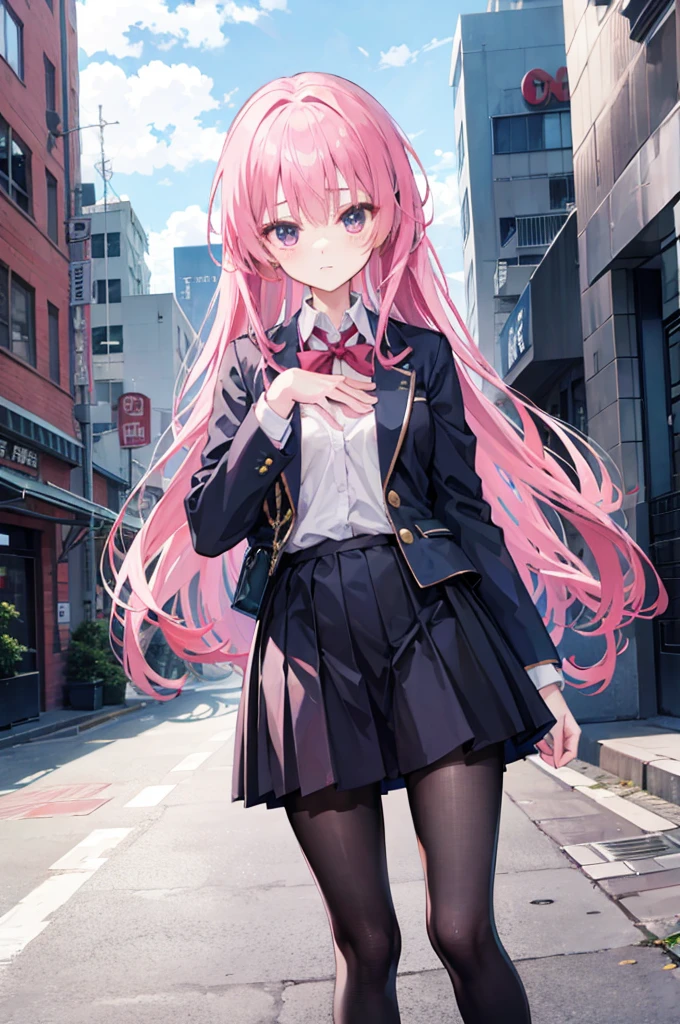 harems，a beauty girl，Multiple girls are depicted，girl with，A smile，Black School Uniforms，Beautiful Girls，Ribbon on Blazer，top-quality，​masterpiece，Colossal tits，超A high resolution，multicolored hair，Excellent style，Perfect facial features，a beauty girl，modeled，girl，