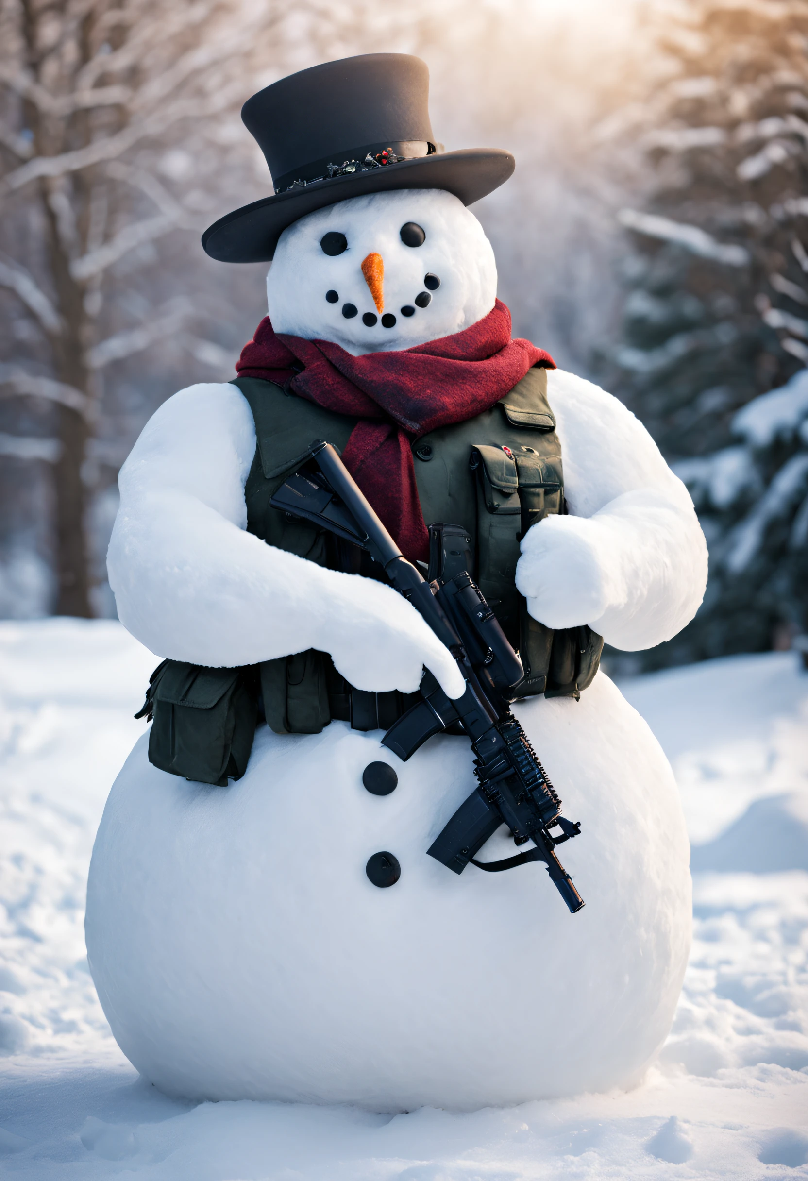 the heavily armed snowman
