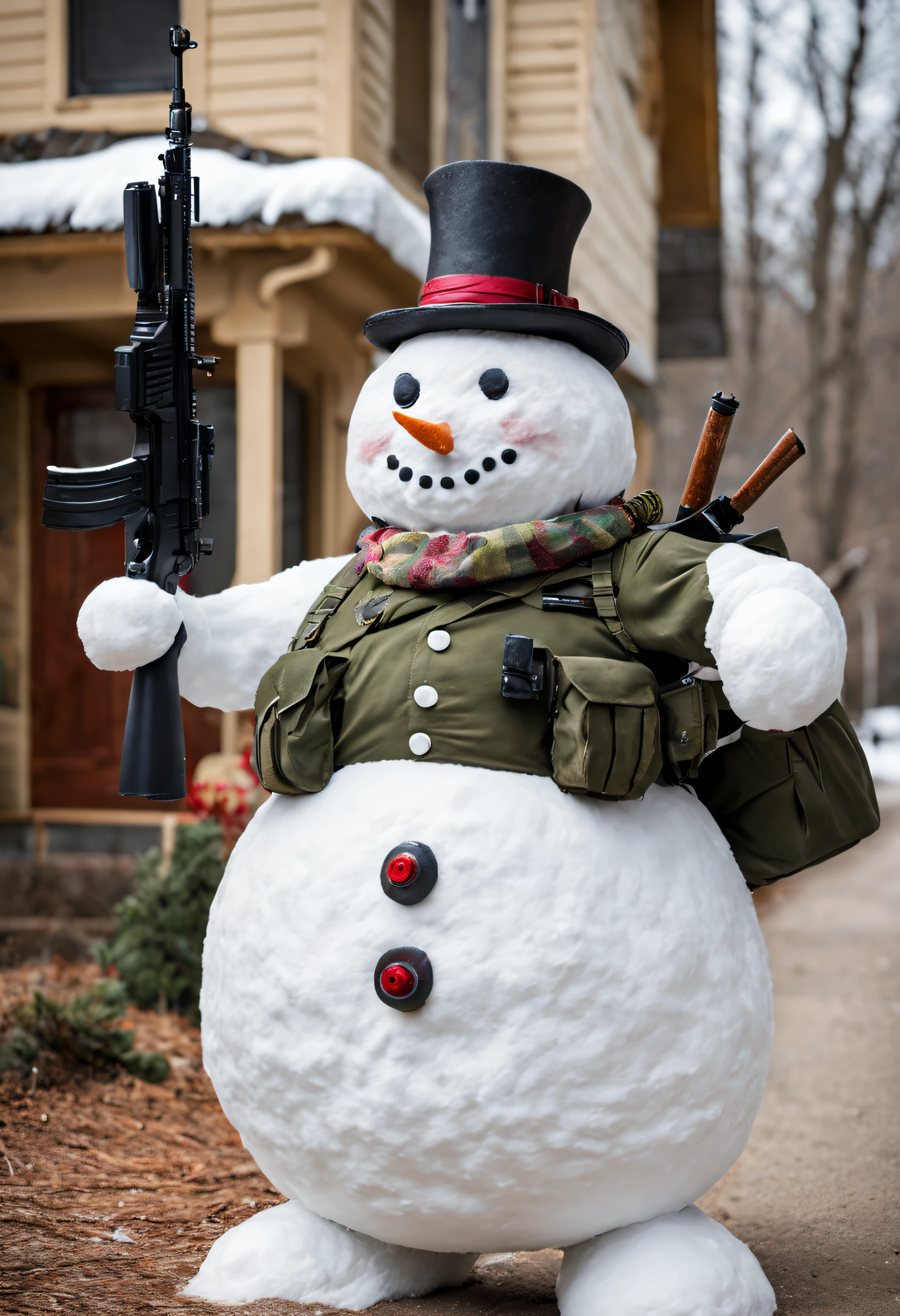 the heavily armed snowman