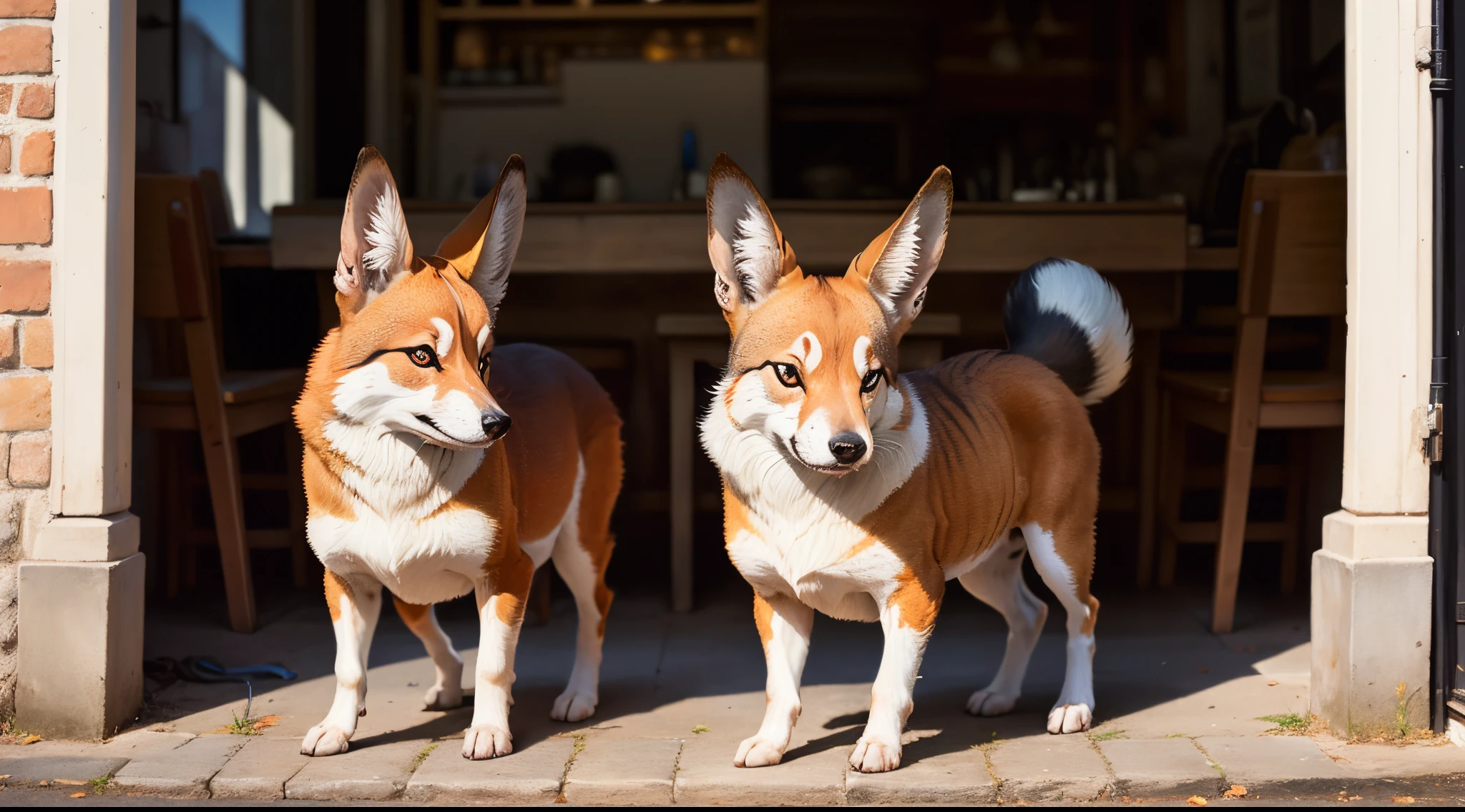 Renard à neuf queues de style gravure
